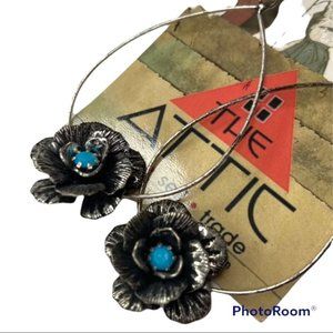 Rose tear drop earrings